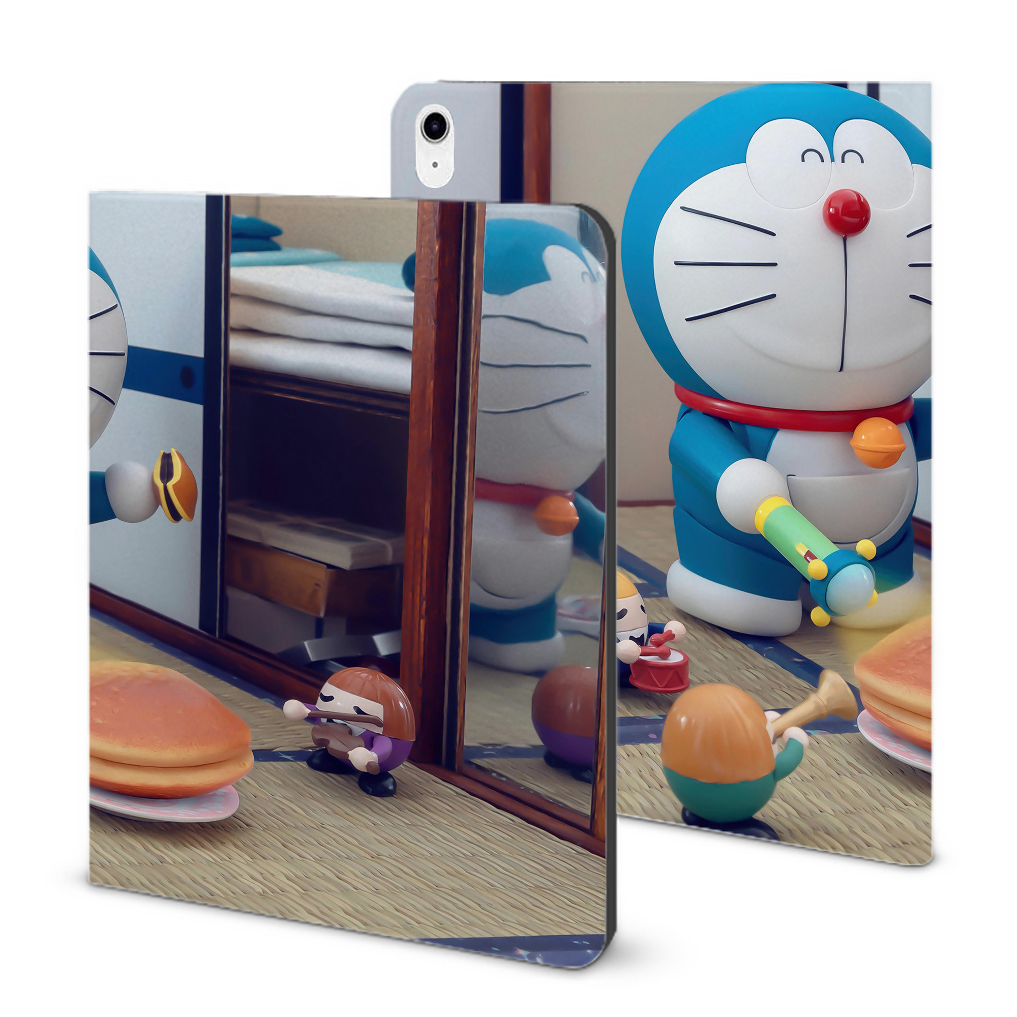 （画像用） ドラえもん Doraemon IPad ケース ブック型 PUレザー TPU 耐衝撃 軽量 薄型 ペン収納なし 全面保護 IPad 各モデル対応